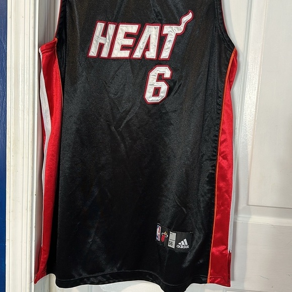 Men’s Adidas Miami Heat Lebron James #6 Basketball Jersey Shirt Size 56 2XL - Picture 3 of 10
